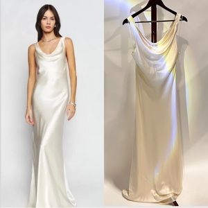 Reformation Annabelle silk dress fior di latte